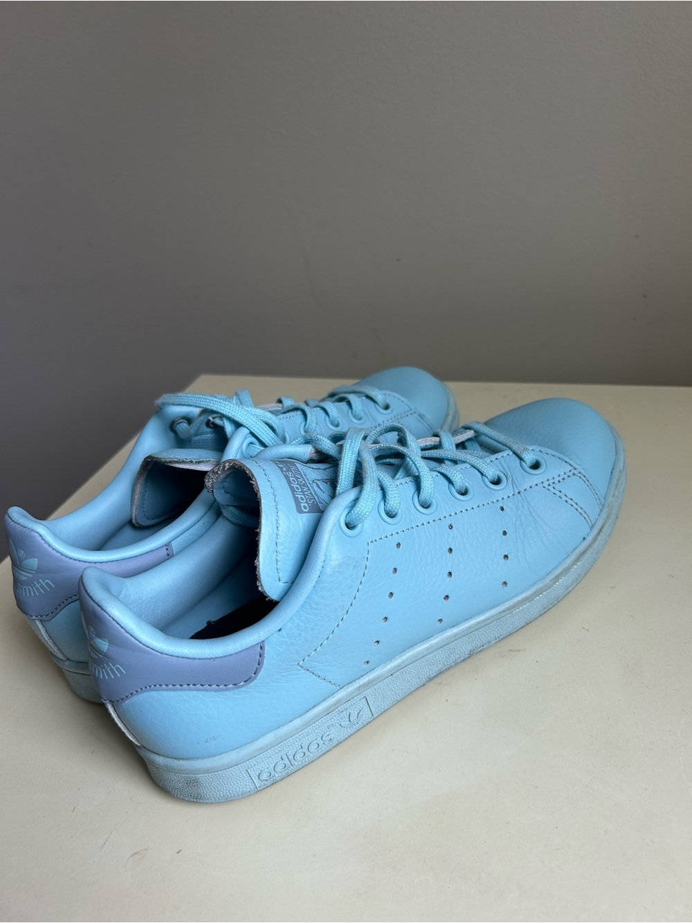 Adidas Stan Smith Leather Sneakers in Robin Blue